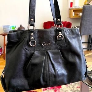 Slightly used black Coach purse